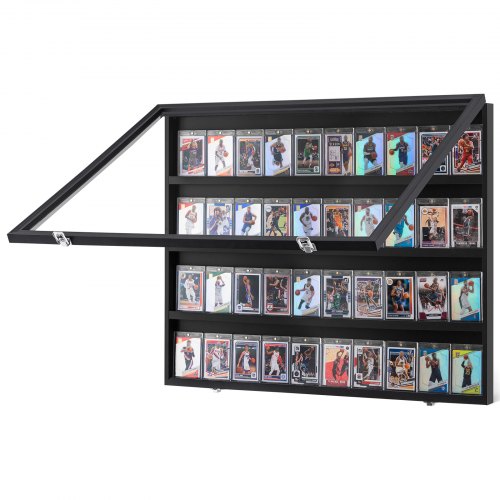 

VEVOR 36 Graded Sports Card Display Case, 30.5x24.3x2.1 in, Baseball Card Display Frame with 98% UV Protection Clear View PC Glass, Lockable Wall Cabinet for Football Basketball Hockey Trading Card
