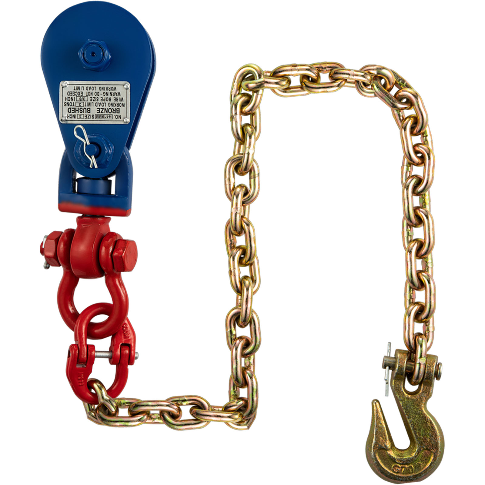 Vevor 2ton 3'' Snatch Block With Chain Rigging Sheave Block 3/8'' Tow Lift Cable от Vevor Many GEOs