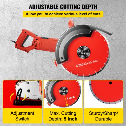 Details about   Electric Concrete Saw Portable Cutter Circular Cut Corded Blade Brick Masonry 