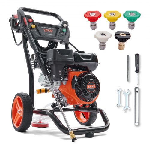 

VEVOR Gas Pressure Washer, 3600 PSI 2.6 GPM, Gas Powered Pressure Washer with Copper Pump, Spray Gun and Extension Wand, 5 Quick Connect Nozzles, for Cleaning Cars, Homes, Driveways, Patios