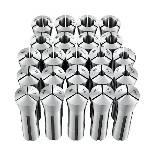 VEVOR R8 Collet Set 11634 23 Piece R8 Precision Mill Collet Chuck Set for Milling Machine Drill Presses 00008 TIR High Concentricity Lathe C