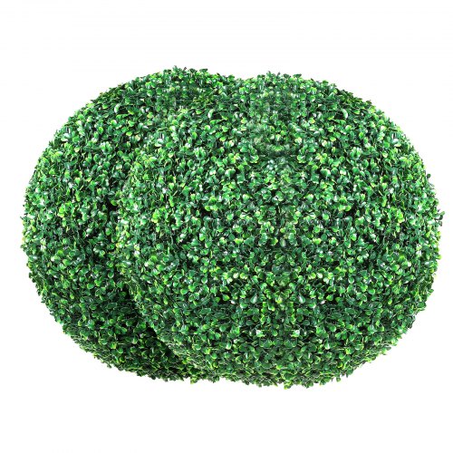 

VEVOR Artificial Topiaries Boxwood Trees, 16” Tall (2 Pieces), Ball-Shape Faux Topiaries Plant, All-year Green Feaux Plant Decorative Balls for Backyard, Balcony,Garden, Wedding and Home Décor