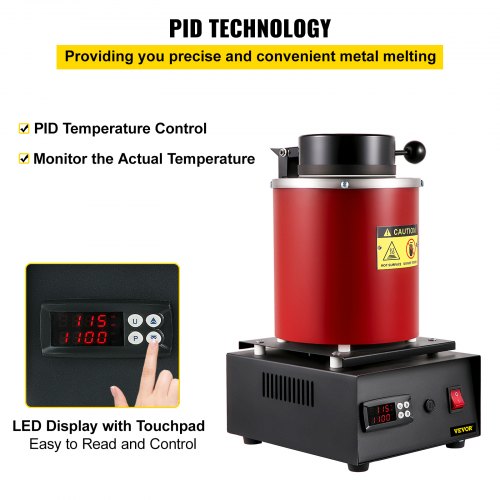 110V 3KG Electric Gold Silver Melting Furnace Kiln Refining Graphite Crucible 
