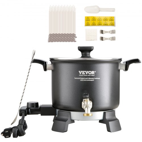 VEVOR Wax Melter for Candle Making, 5 Liter Large Electric Wax Melting Pot Easy Pour Spout, 4-level Temperature Control, Easy Clean for Candle Soap Cr
