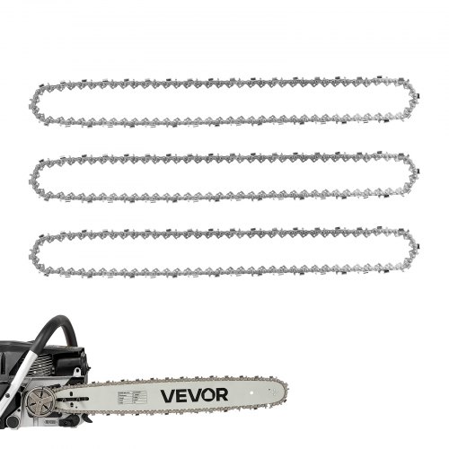 Vevor Chainsaw Chain 3 Pack 18 Inch 0.325" Pitch 0.058" Gauge 72 Drive Link, Fits Vevor CN-52G Gas Chainsaw, Forged Alloy Steel, Replacement Saw Chain-image