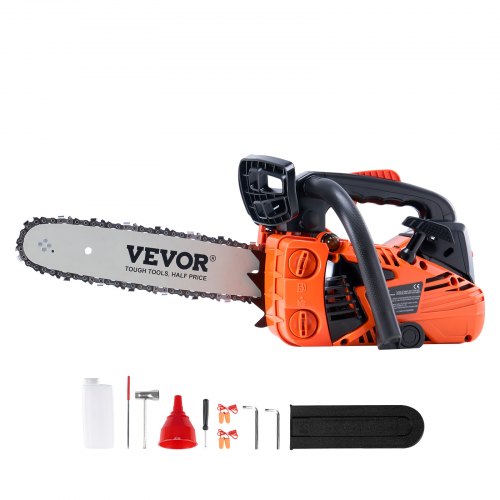 

VEVOR Gas Chainsaw, 25.4CC 12" 1.2HP, Gasoline Powered Chain Saw, Handheld Cordless Petrol Chainsaws for Tree Wood Branch Cutting, Tree Trimming, Land Clearing, Farm Garden Ranch Forest Cutting Use