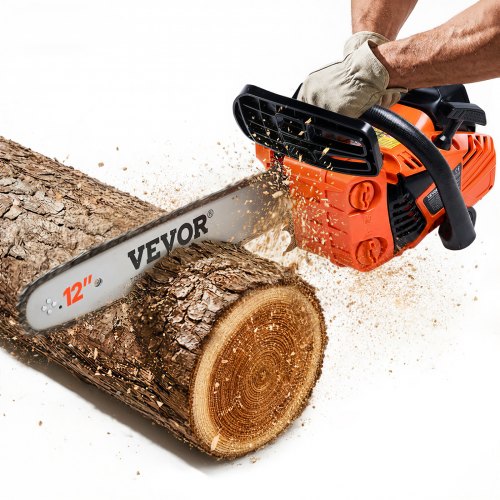 Vevor Gas Chainsaw, 25.4CC 12" 1.2HP, Gasoline Powered Chain Saw, Handheld Cordless Petrol Chainsaws For Tree Wood Branch Cutting, Tree Trimming, Land-image