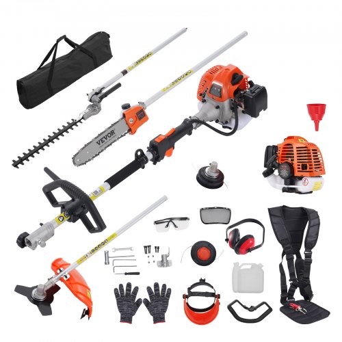 

VEVOR 26CC 5-in-1 Multi-Functional Trimming Tools, Gas Hedge Trimmer, Weed Eater, String Trimmer, Edger, Pole Saw Chainsaw Pruner with Extension Pole