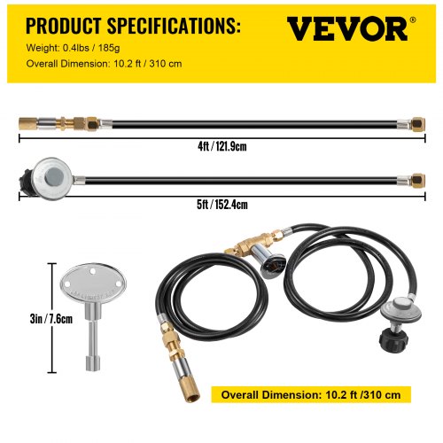VEVOR Fire Pit Installation Kit Fire Pit Hose Kit with Air Mixer Easy Assembly 
