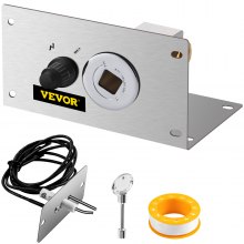 VEVOR Fire Pit Gas Burner Spark Ignition Kit, 300K BTU Fire Pit Ignition System, Stainless Steel Fire Pit Igniter, with 1/2'' Key Valve with Key and Leads & Ground Wire Silver