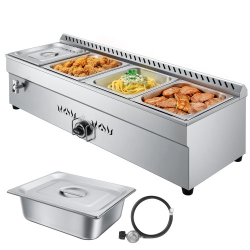 Commercial Propane Steam Table 4-Pan Outdoor Food Warmer Stainless Steel RQZQZTMKZTKZB3R23001V0