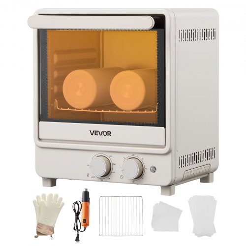 

VEVOR Sublimation Oven Machine, 13 Qt, Fits 20oz Tumblers, with 1 Heat Air Gun, 50 Shrink Films, 1 Tape and 2 Heat Gloves, Oven for Sublimation Blank Tumblers, Mugs, Bowls, Off-White