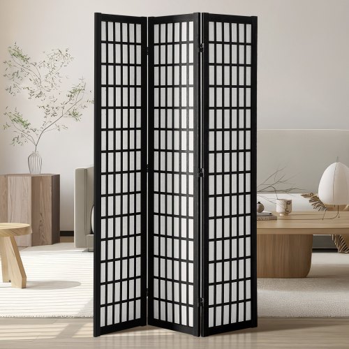 VEVOR Room Divider, 3 Panel Japanese Room Divider, Wood Folding Privacy Screen Indoor, Japanese Partition Dividers Portable Decoration Screens, for Ro