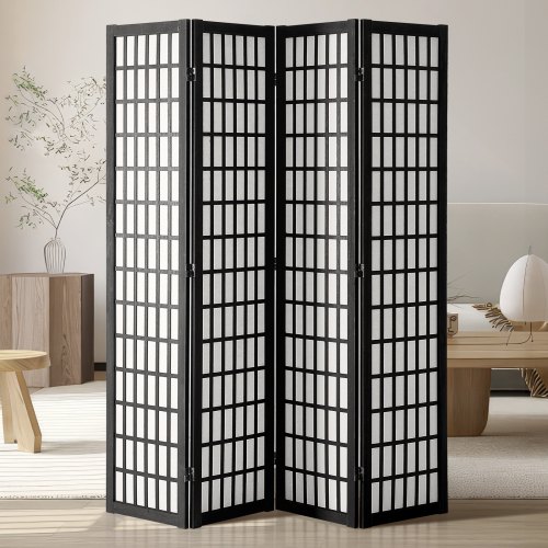 VEVOR Room Divider, 4 Panel Japanese Room Divider, Wood Folding Privacy Screen Indoor, Japanese Partition Dividers Portable Decoration Screens, for Ro