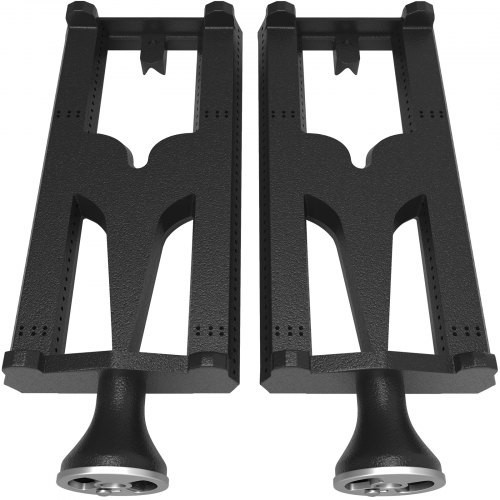 VEVOR Grill Burners, Cast Iron BBQ Burners Replacement, 2 Packs Grill Burner Replacement, Flame Grill with 16.1" Length Barbecue Replacement Parts with Evenly Burning for for Premium Gas Grills