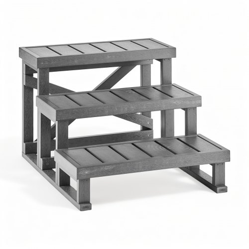 

VEVOR Hot Tub Steps 3-Step Spa Stairs 27.5 in Wide Step Ladder Outdoor, 350 lbs Capacity, Sturdy HIPS Plastic, Non-Slip Foot Pads, Easy Assembly, Stable Access for Pool, RV, Home Patio and Backyard