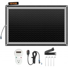VEVOR Snow Melting Mat 2023 New, 30 x 48 inch, 3 in/h Melting Speed, Heated Outdoor Mats for Winter Entrances, No-Slip Rubber w/Plug, Power Cord, Outlet Timer, Reflective Strip, Velcro, Ground Stake