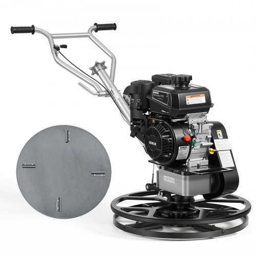 VEVOR Power Trowel, 610 mm Concrete Finishing Machine with Float Pan, 7HP Kohler Engine, 4 Blades, Adjustable Pitch, Gas-Powered Walk-Behind Cement Surface Finisher for Smooth Floors, Construction
