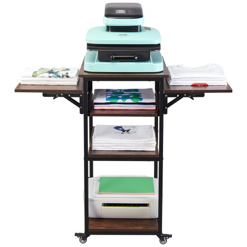 

VEVOR Heat Press Table with Charging Station 4 Tier Movable Heat Press Stand