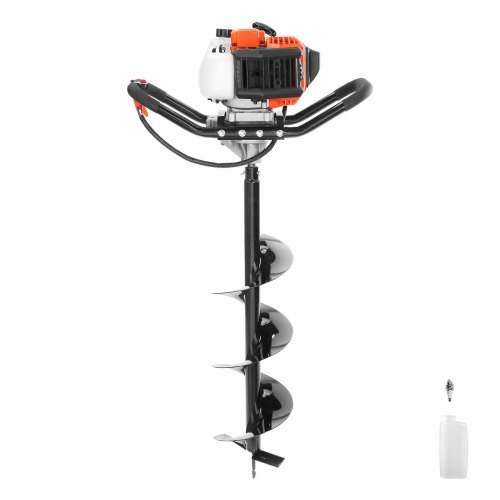 

VEVOR Post Hole Digger, 43cc 1250W Auger Post Hole digger, Gas Powered Earth Digger with 8" Earth Auger Drill Bit, 30 inch Long Alloy Steel Auger, for Farmland, Garden and Plant, EPA certification