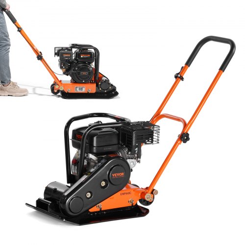

VEVOR 6.5HP Plate Compactor, 196CC Gas Engine, 2360 lbs Vibratory Compaction Tamper, 22.1x15.9 in Plate Power Jumping Jack Tamper, 5600 VPM Pavement Compactor for Walkways, Asphalts, Paver Landscaping