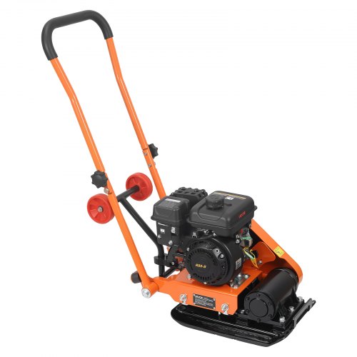 VEVOR Plate Compactor, 2 HP 79CC Gas Engine, 5250 VPM Vibrating Ground Rammer, 8 kN Compaction Force, 41 x 31.5 cm Plate, Walk Behind Compactor for Paver Landscaping, Asphalt, Foundation, Soil