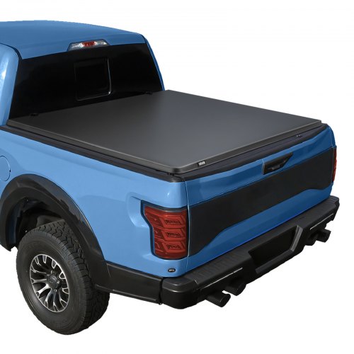 

VEVOR Soft Roll-Up Truck Bed Tonneau Cover, Compatible with 2015-2026 Ford F150 Styleside/Fleetside (Not Fit Flareside/Stepside), Fit 6.5 ft (6 ft 7 in/79 in) Bed, PVC Tonneau Cover with Aluminum Bars