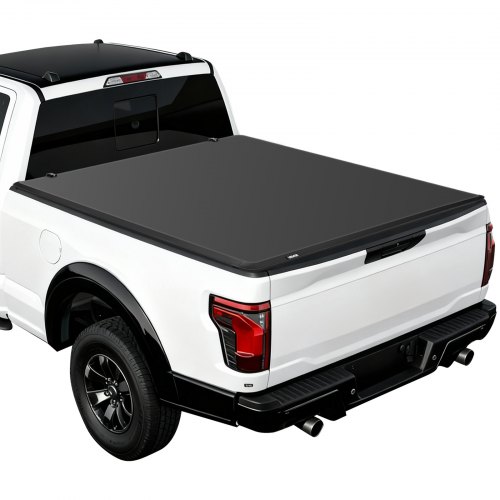 VEVOR Soft Tri-Fold Truck Bed Tonneau Cover, Compatible with 2015-2025 Ford F-150 170.4 cm Bed, Waterproof Soft Folding Truck Tonneau Cover with Heavy-Duty 3-Layer PVC and Aluminum Alloy Support Bar