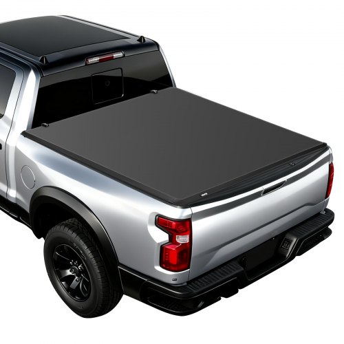 VEVOR Soft Tri-Fold Truck Bed Tonneau Cover, Compatible with 2009-2025 Dodge Ram 1500 (Incl. Classic & New) 171.2 cm Bed, Fleetside Without Rambox, Split Tailgate, and Track System, Waterproof Folding