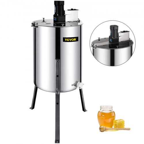 

VEVOR 4 Frame Electric Honey Extractor Beekeeping 120 W Motor 2 Clear Lids