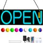 VEVOR Neon Sign Open Neon Lights Signs 20W 20" x 7" for Commercial Multi-Color