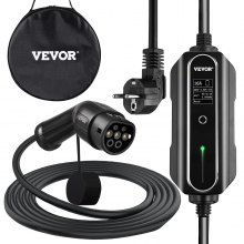 VEVOR Portable EV Charger EV Charging Cable Type 2 Schuko 2 Pin Plug 16A 7.5m CE