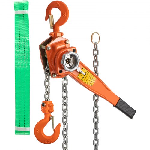 1.5 Ton Lever Block Hoist Safety Latch Hooks Come Along Ratchet Chain Hoist 