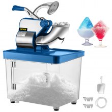 VEVOR 110V Commercial Ice Crusher 440LBS/H, ETL Approved 300W Electric Snow Cone Machine with Dual Blades, Stainless Steel Shaved Ice Machine