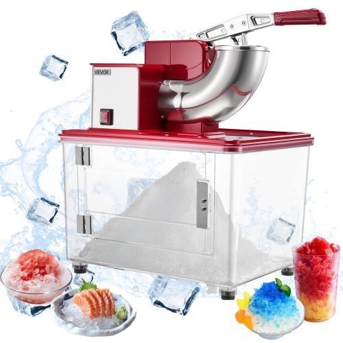 

Commercial Ice Crusher 661LBS/H Electric Snow Cone Maker Shaved Ice Red