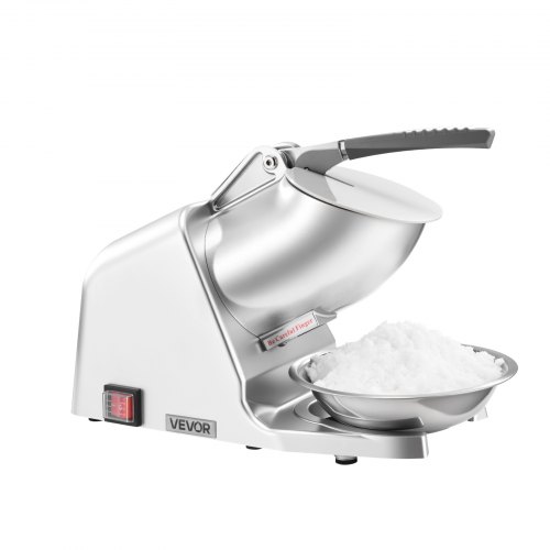 

VEVOR Ice Crusher Machine, 143lbs Per Hour Electric 2 Blades Snow Cone Maker, Stainless Steel Shaved Ice Machine with Bowl and Cover, 300W 2000RPM Ice-Shaver for Home and Commercial Use, Silver
