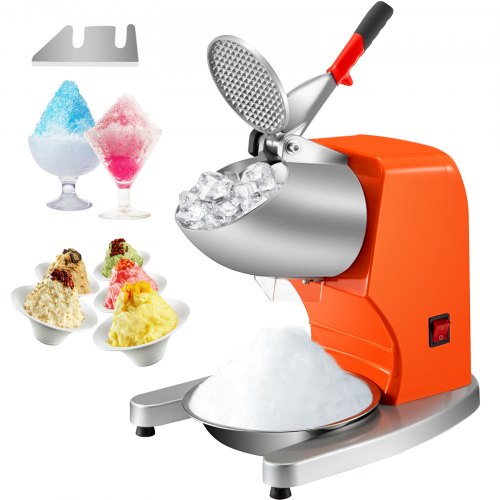 VEVOR 110V Electric Ice Shaver Crusher,300W 1450 RPM Snow Cone Maker Machine with Dual Stainless Steel Blades 210LB/H, Shaved Ice Machine with Ice Plate & Additional Blade for Home and Commercial Use