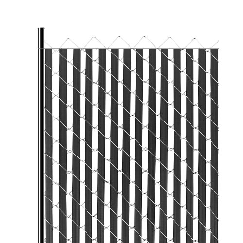 

Chain Link Fence Privacy Slats Double-Wall for 6' High Fence Bottom Lock Black