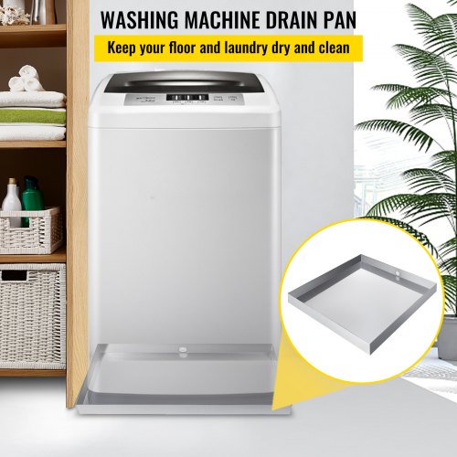 Details about   32"x32" Washing Machine Pan 304 Stainless Steel Spill Washer Machine Tray Home 