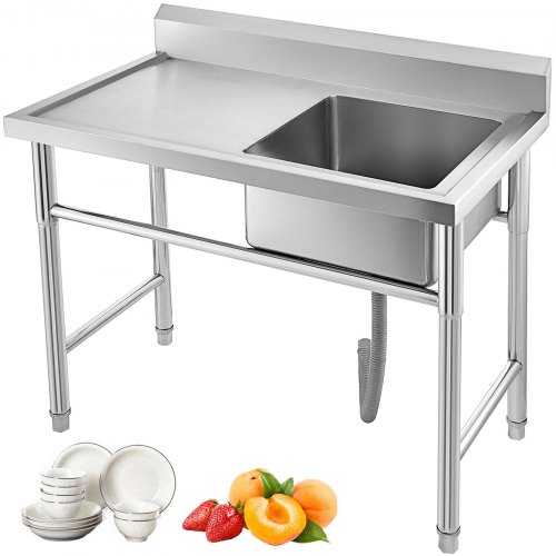 Kitchen Sink Table W/ Left Hand Platform Dependable Performace Durable Service