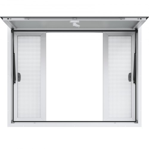 

VEVOR Concession Window 48"x36", Aluminum Alloy Food Truck Service Window with 4 Horizontal Sliding Windows & Awning Door & Drag Hook, Up to 85 Degrees Serving Window for Food Truck Concession Trailer