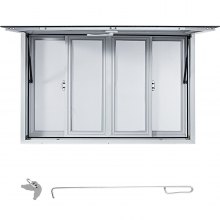 VEVOR Concession Window, 60 x 36 inch, Aluminum Alloy Food Truck Service Window with 4 Horizontal Sliding Screen Windows & Awning Door & Drag Hook, Serving Window for Food Trucks Concession Trailers