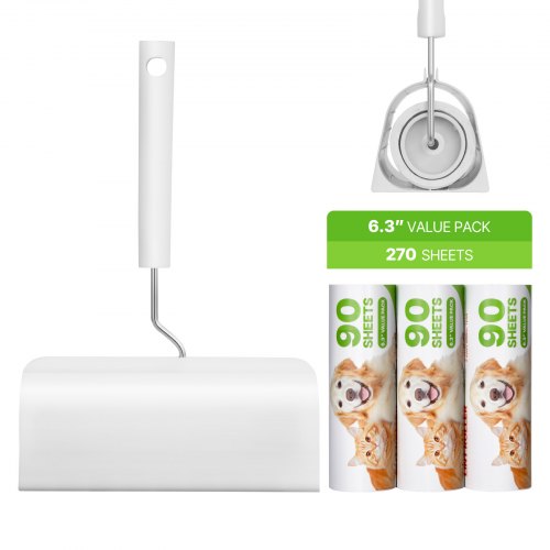 

VEVOR Sticky Lint Roller 3 Pack Large Pet Hair Rollers Remover Set 270 Sheets