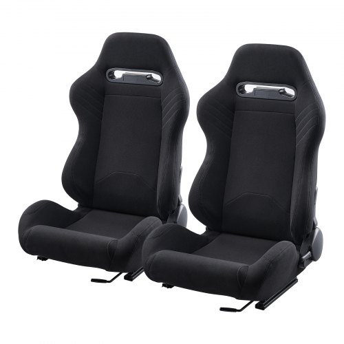 

2 Set Racing Seat Adjustable Racing Chair with Polyester Fabric & Slider