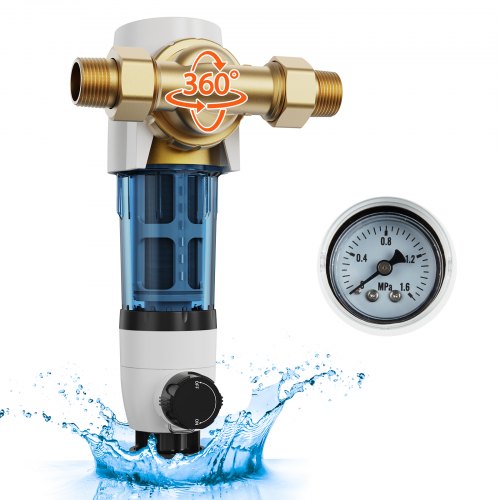 VEVOR Spin Down Filter, 40 Micron Whole House Sediment Filter for Well Water, 3/4" MNPT, 4 T/H High Flow Rate, for Whole House Water Filtration System