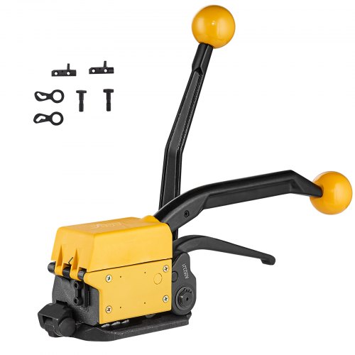 

VEVOR Steel Strapping Tool for 1/2"-3/4" Width, 3-in-1 (Tensioner, Crimper, Cutter) Manual Belt Packaging Banding Machine Packaging Metal Steel Strapping Banding Tool Machine for Stainless Steel Strap