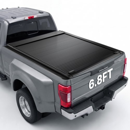 Vevor Retractable Tonneau Cover 6.8FT Hard Truck Bed Cover Manual Retract, Compatible With 2017-2026 Ford F-250/350 Super Duty 6.8FT Bed (81.9"), Wate-image