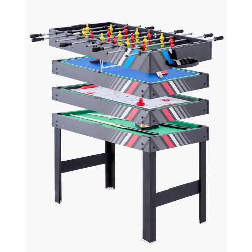 

48" Air Hockey Table 4-in-1 Combo Game Table Hockey Foosball Ping Pong Billiard