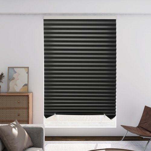 VEVOR Paper Blinds, 6 Pack, 36 in x 72 in, Temporary Blackout Pleated Paper Shades, No Tools No Drilling, Pleated Blinds with Adhesive, Easy to Cut and install, for Indoor Windows, Kitchen, Bedroom SDJGZZL3672IK0ZD4001V0