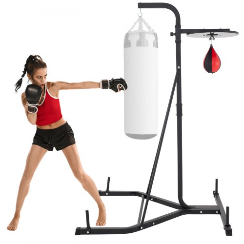 2in1 Boxing Bag Stand Punch Bag Bracket Frame MMA Fitness Training w/Speed Ball